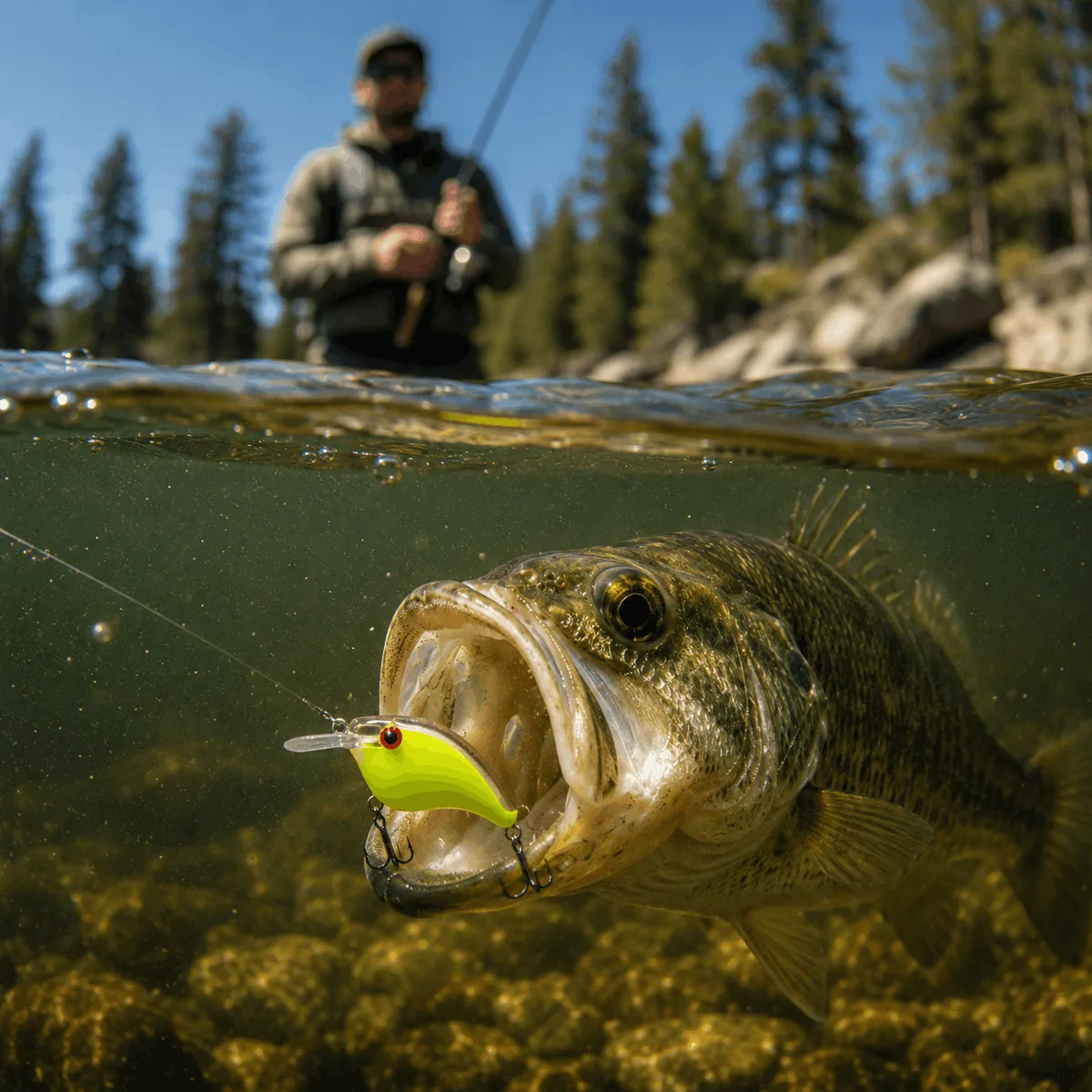 Angler fishing on the water